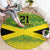 Custom Jamaica Reggae Boyz Round Carpet With Traditional Pattern