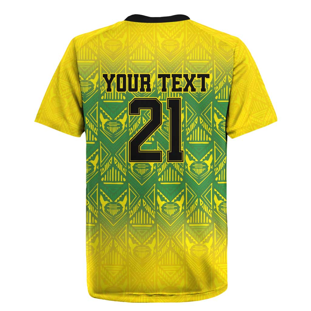 Custom Jamaica Reggae Boyz Rugby Jersey With Traditional Pattern - Wonder Print Shop
