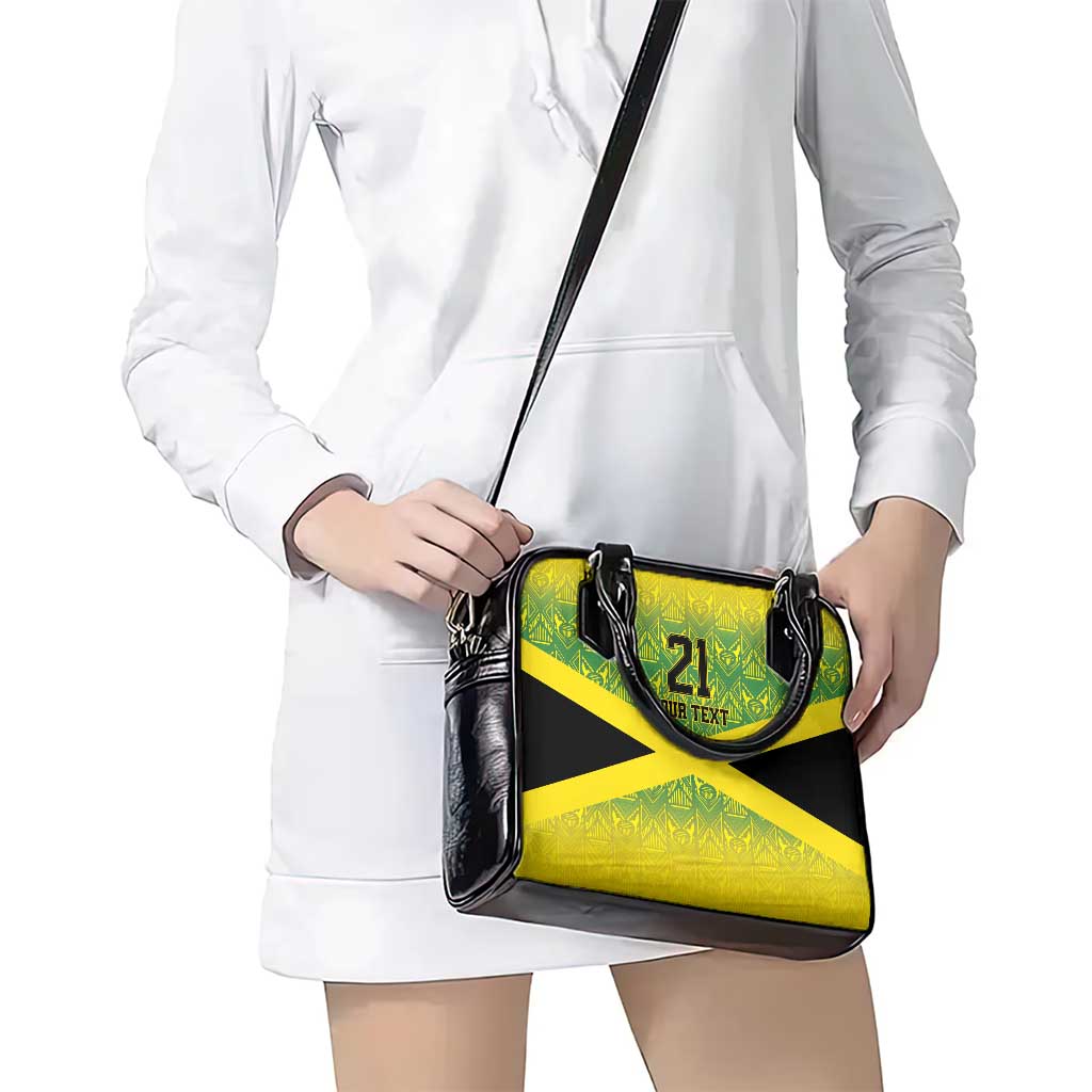 Custom Jamaica Reggae Boyz Shoulder Handbag With Traditional Pattern