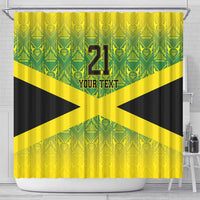 Custom Jamaica Reggae Boyz Shower Curtain With Traditional Pattern