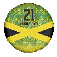 Custom Jamaica Reggae Boyz Spare Tire Cover With Traditional Pattern - Wonder Print Shop