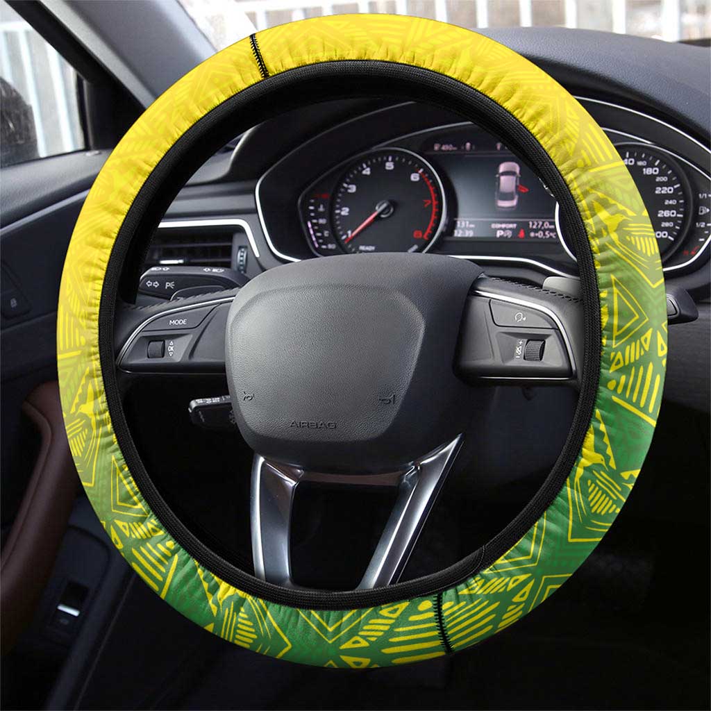 Jamaica Reggae Boyz Steering Wheel Cover With Traditional Pattern - Wonder Print Shop