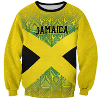 Custom Jamaica Reggae Boyz Sweatshirt With Traditional Pattern - Wonder Print Shop