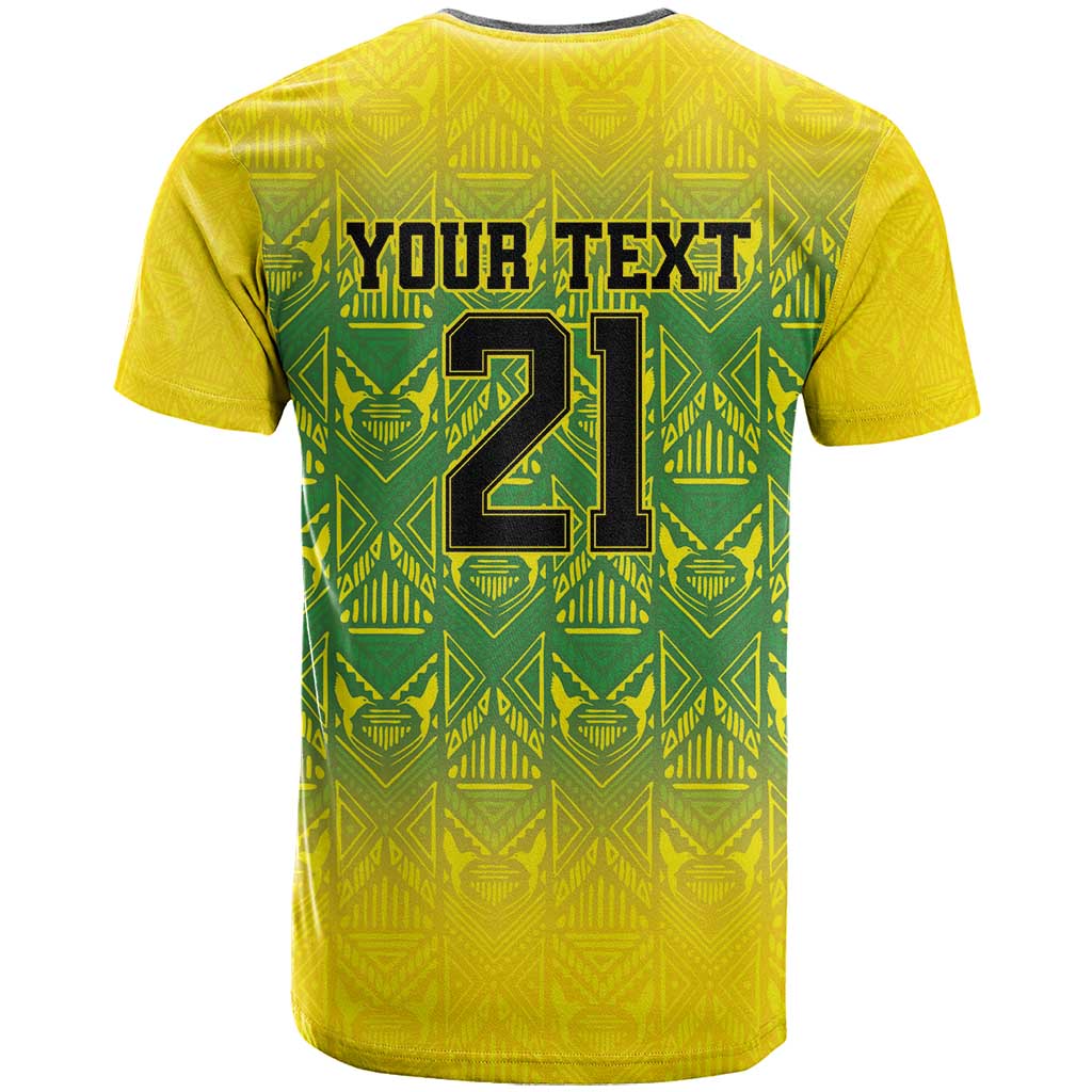 Custom Jamaica Reggae Boyz T Shirt With Traditional Pattern - Wonder Print Shop