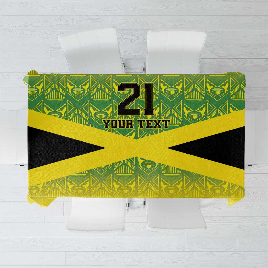Custom Jamaica Reggae Boyz Tablecloth With Traditional Pattern - Wonder Print Shop