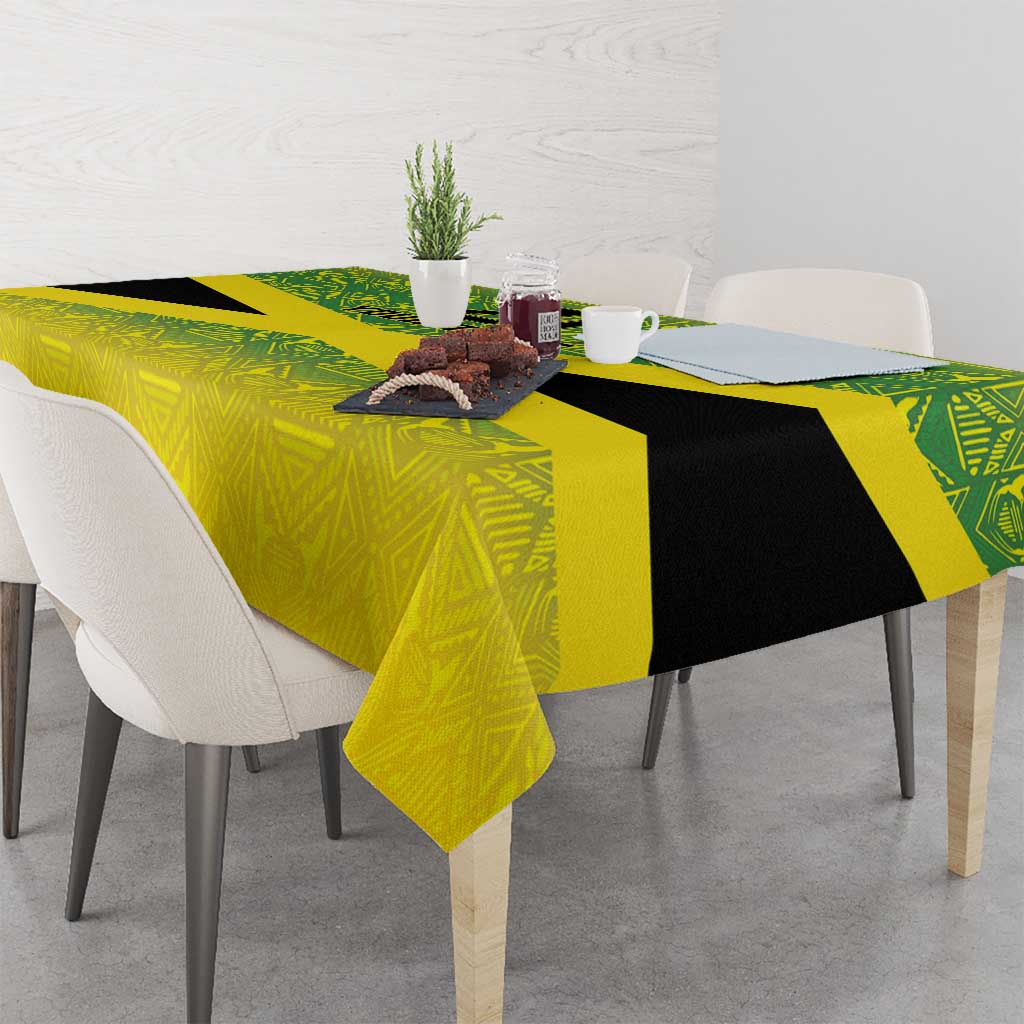 Custom Jamaica Reggae Boyz Tablecloth With Traditional Pattern - Wonder Print Shop