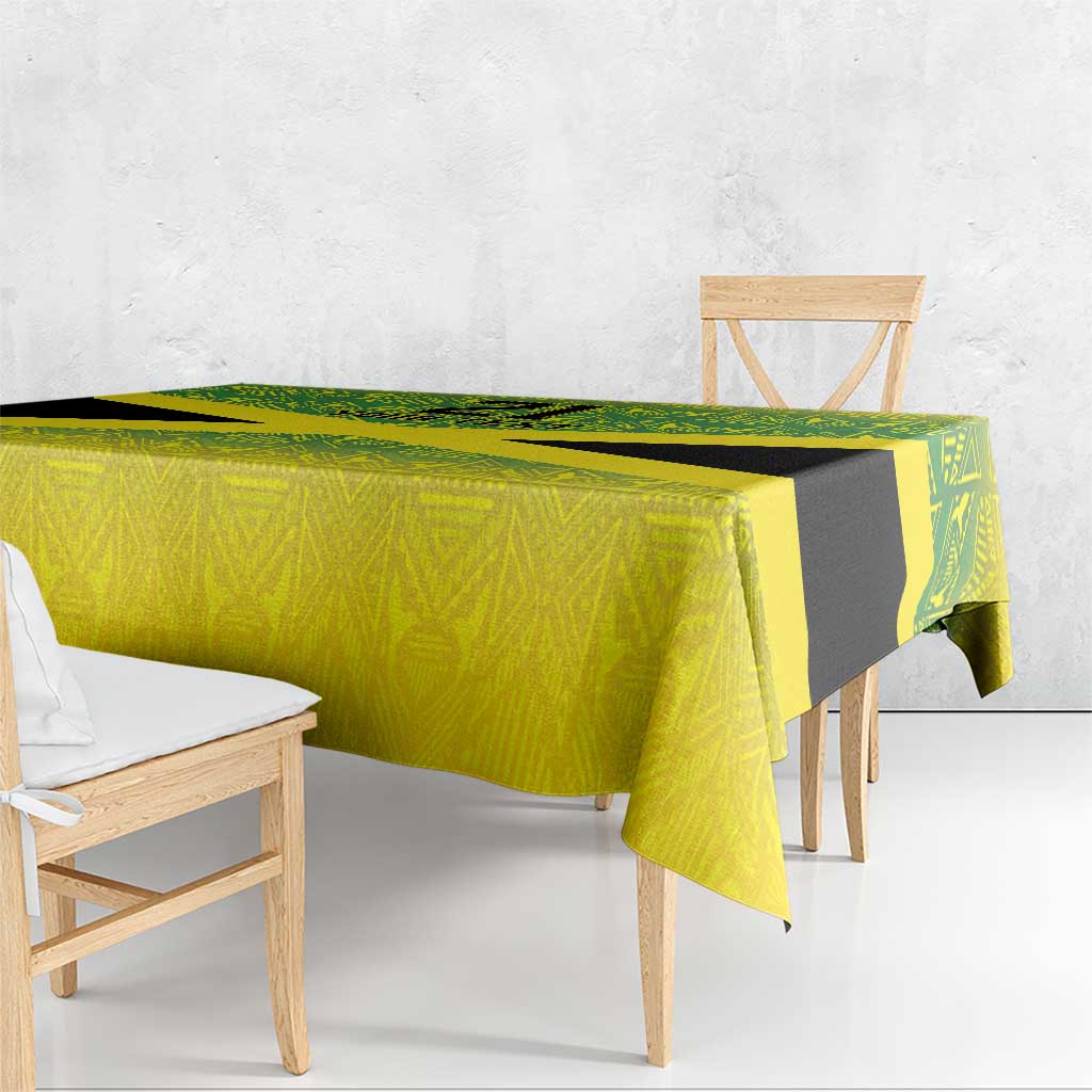 Custom Jamaica Reggae Boyz Tablecloth With Traditional Pattern - Wonder Print Shop