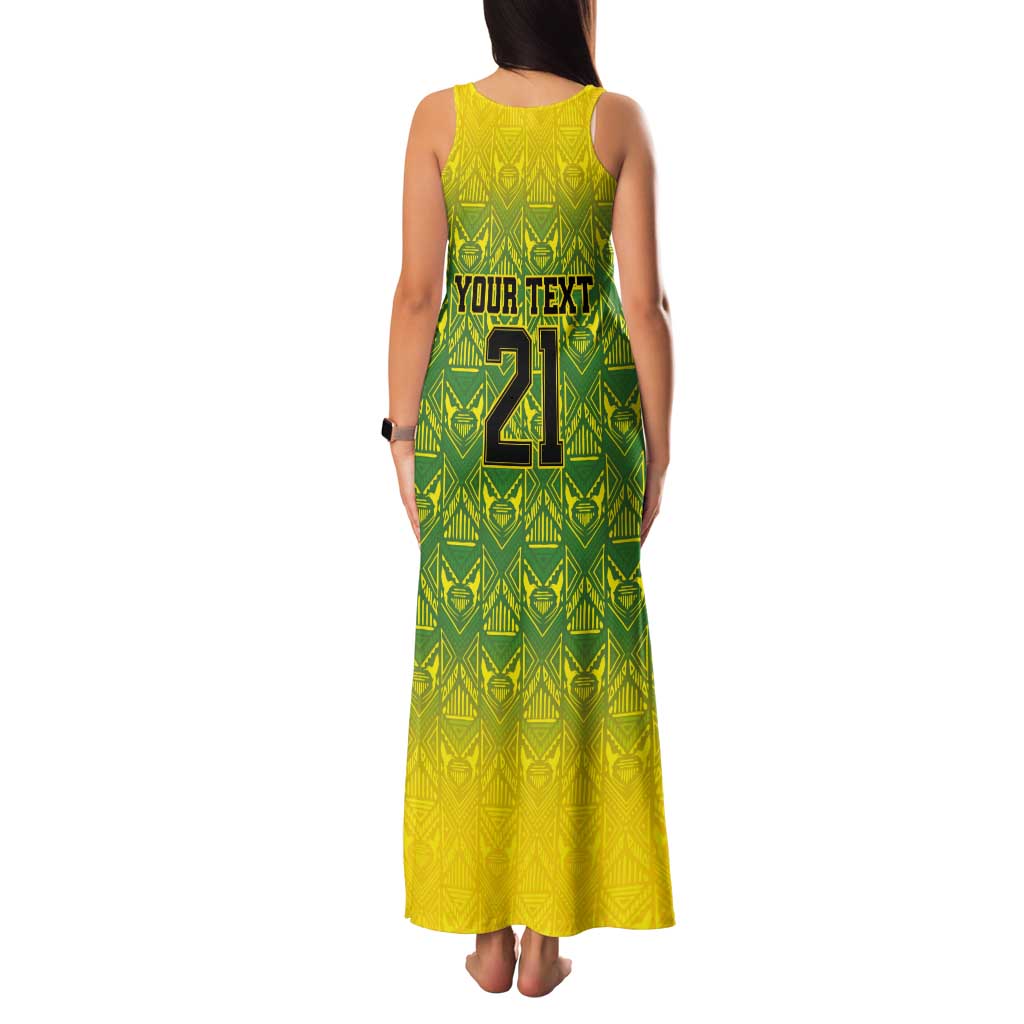 Custom Jamaica Reggae Boyz Tank Maxi Dress With Traditional Pattern - Wonder Print Shop