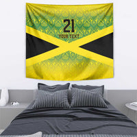 Custom Jamaica Reggae Boyz Tapestry With Traditional Pattern - Wonder Print Shop