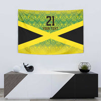 Custom Jamaica Reggae Boyz Tapestry With Traditional Pattern - Wonder Print Shop
