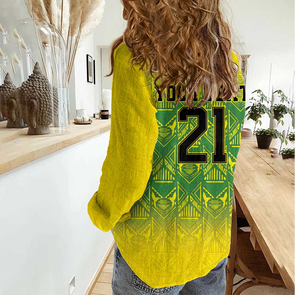 Custom Jamaica Reggae Boyz Women Casual Shirt With Traditional Pattern - Wonder Print Shop