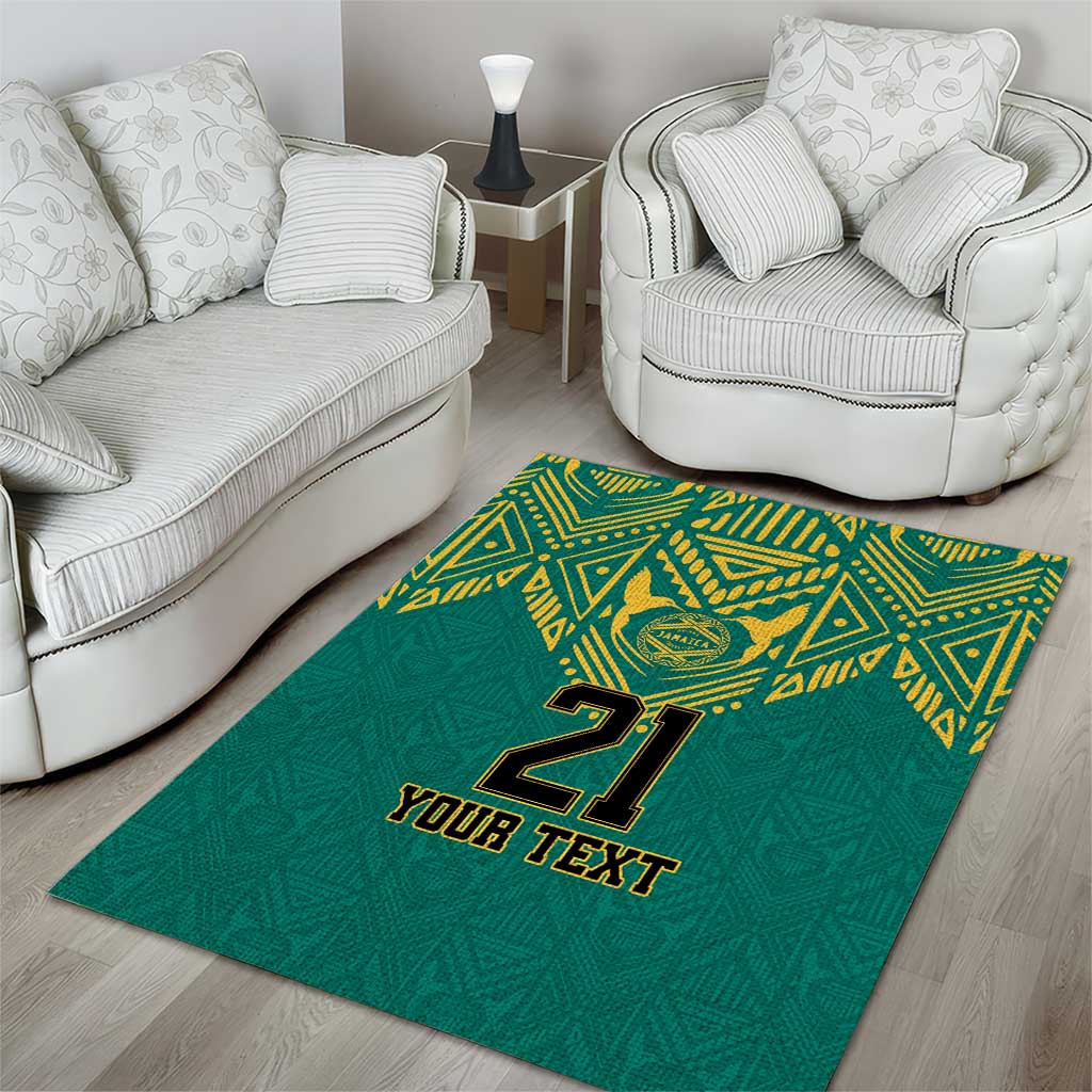 Jamaica Tribal Custom Football Area Rug Green Style LT9 - Wonder Print Shop