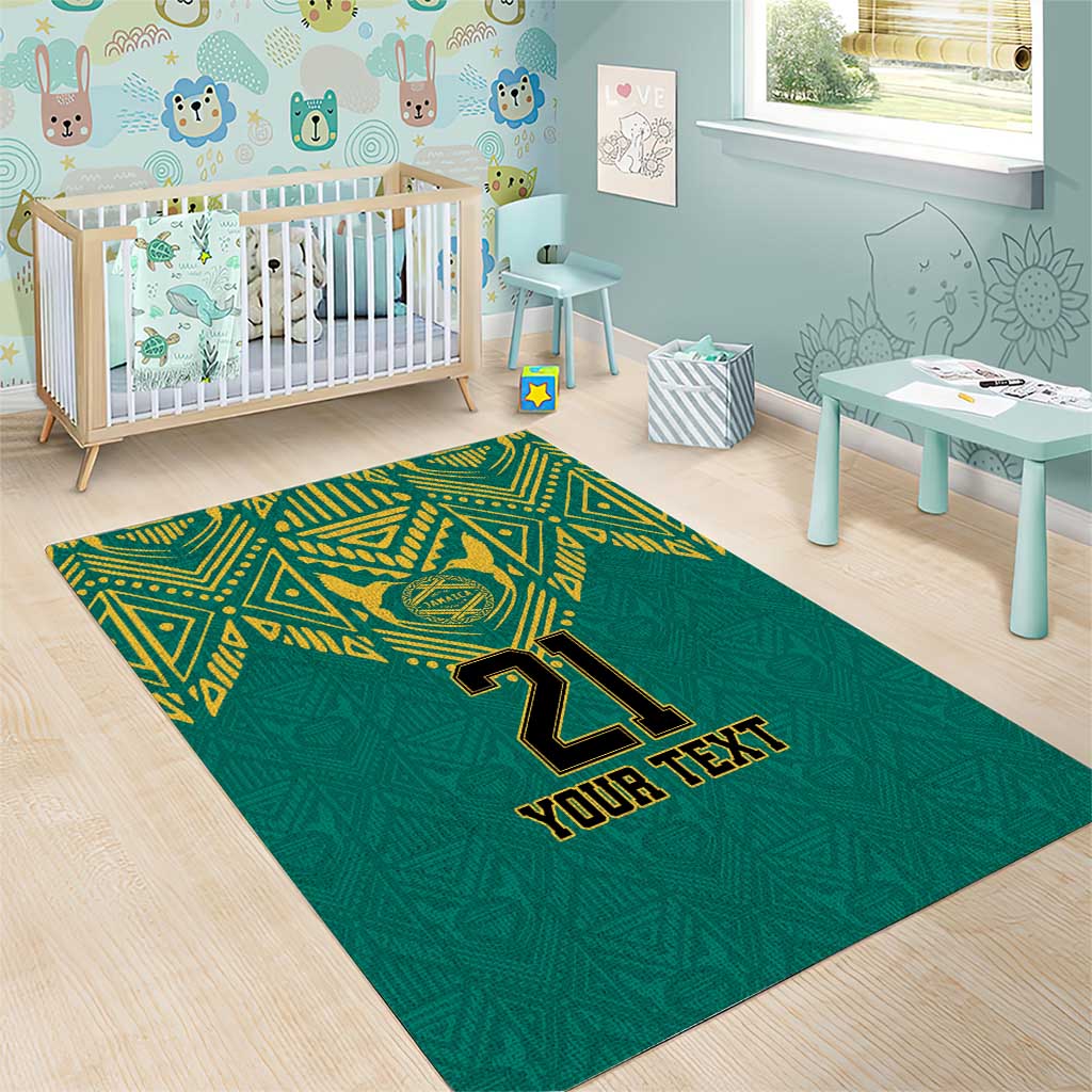 Jamaica Tribal Custom Football Area Rug Green Style LT9 - Wonder Print Shop