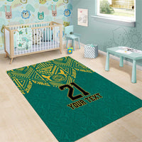 Jamaica Tribal Custom Football Area Rug Green Style LT9 - Wonder Print Shop