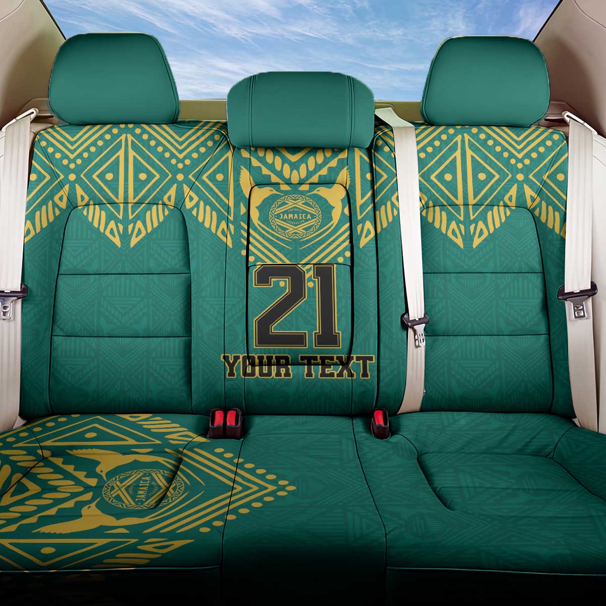 Jamaica Tribal Custom Football Back Car Seat Cover Green Style LT9 - Wonder Print Shop