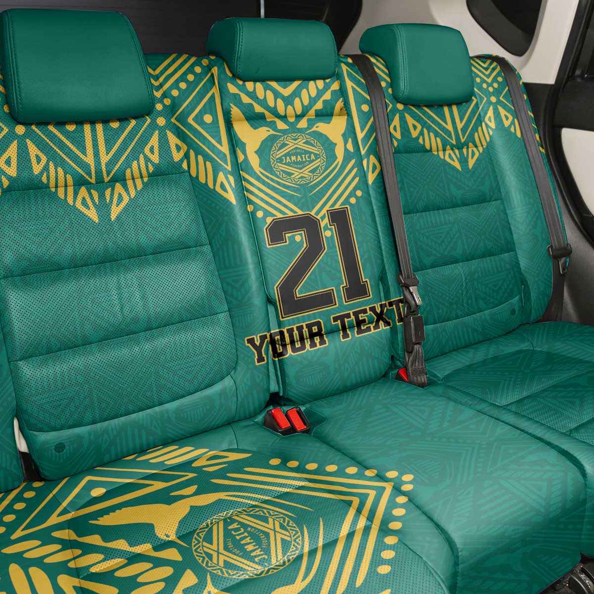 Jamaica Tribal Custom Football Back Car Seat Cover Green Style LT9 - Wonder Print Shop