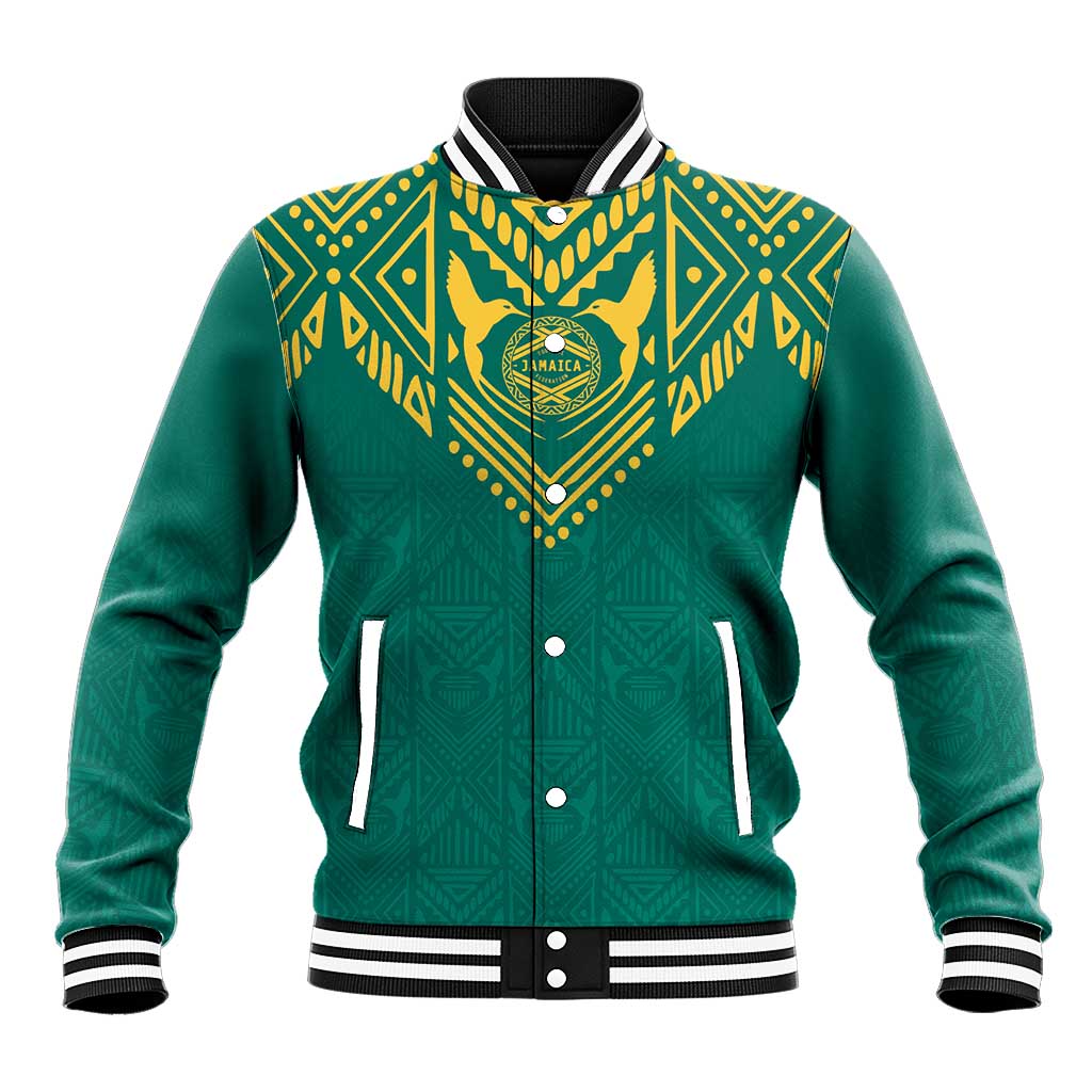Jamaica Tribal Custom Football Baseball Jacket Green Style LT9 - Wonder Print Shop