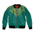 Jamaica Tribal Custom Football Bomber Jacket Green Style LT9 - Wonder Print Shop