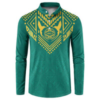 Jamaica Tribal Custom Football Button Sweatshirt Green Style LT9 - Wonder Print Shop