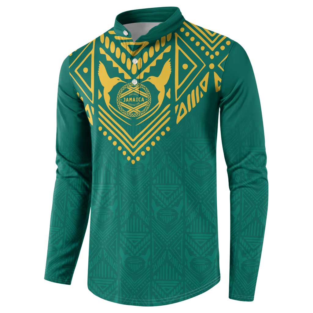 Jamaica Tribal Custom Football Button Sweatshirt Green Style LT9 - Wonder Print Shop