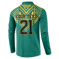 Jamaica Tribal Custom Football Button Sweatshirt Green Style LT9 - Wonder Print Shop