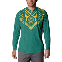 Jamaica Tribal Custom Football Button Sweatshirt Green Style LT9 - Wonder Print Shop