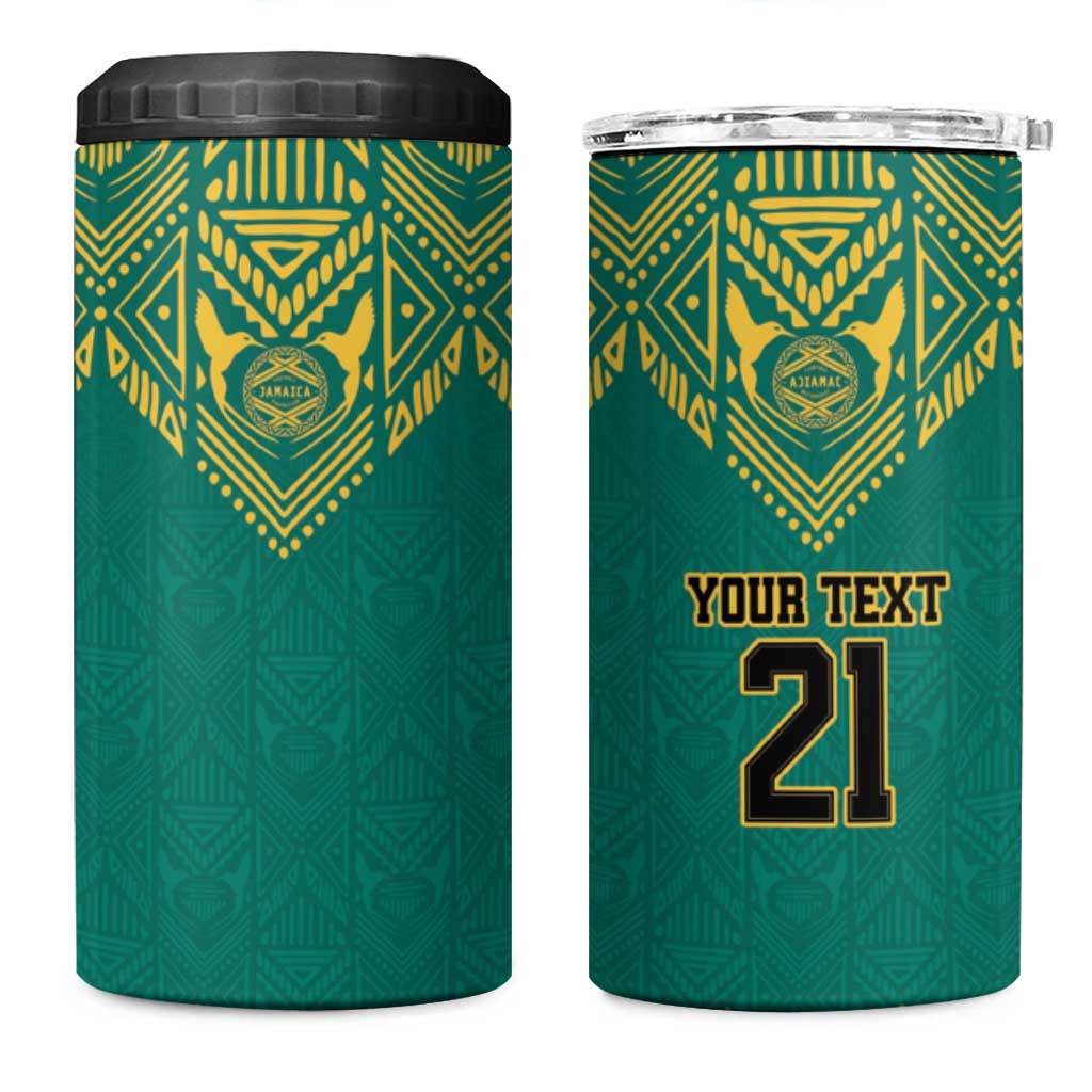 Jamaica Tribal Custom Football 4 in 1 Can Cooler Tumbler Green Style LT9 - Wonder Print Shop