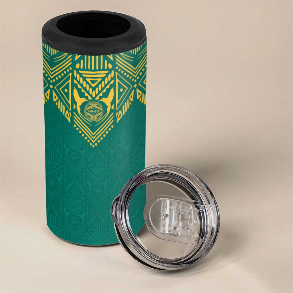 Jamaica Tribal Custom Football 4 in 1 Can Cooler Tumbler Green Style LT9 - Wonder Print Shop