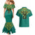 Jamaica Tribal Custom Football Couples Matching Mermaid Dress and Hawaiian Shirt Green Style LT9 - Wonder Print Shop