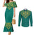 Jamaica Tribal Custom Football Couples Matching Mermaid Dress and Long Sleeve Button Shirt Green Style