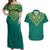 Jamaica Tribal Custom Football Couples Matching Off Shoulder Maxi Dress and Hawaiian Shirt Green Style LT9 - Wonder Print Shop