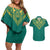 Jamaica Tribal Custom Football Couples Matching Off Shoulder Short Dress and Hawaiian Shirt Green Style LT9 - Wonder Print Shop