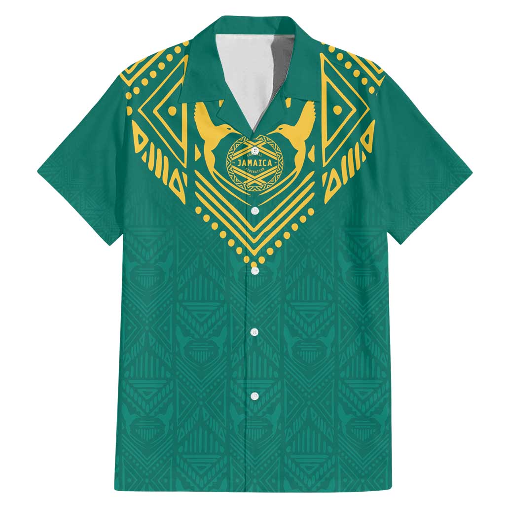 Jamaica Tribal Custom Football Family Matching Mermaid Dress and Hawaiian Shirt Green Style LT9 - Wonder Print Shop