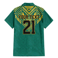 Jamaica Tribal Custom Football Family Matching Mermaid Dress and Hawaiian Shirt Green Style LT9 - Wonder Print Shop