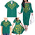 Jamaica Tribal Custom Football Family Matching Off The Shoulder Long Sleeve Dress and Hawaiian Shirt Green Style - Wonder Print Shop
