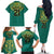 Jamaica Tribal Custom Football Family Matching Off The Shoulder Long Sleeve Dress and Hawaiian Shirt Green Style - Wonder Print Shop