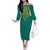Jamaica Tribal Custom Football Family Matching Off The Shoulder Long Sleeve Dress and Hawaiian Shirt Green Style - Wonder Print Shop