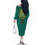 Jamaica Tribal Custom Football Family Matching Off The Shoulder Long Sleeve Dress and Hawaiian Shirt Green Style - Wonder Print Shop
