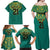 Jamaica Tribal Custom Football Family Matching Off Shoulder Maxi Dress and Hawaiian Shirt Green Style LT9 - Wonder Print Shop
