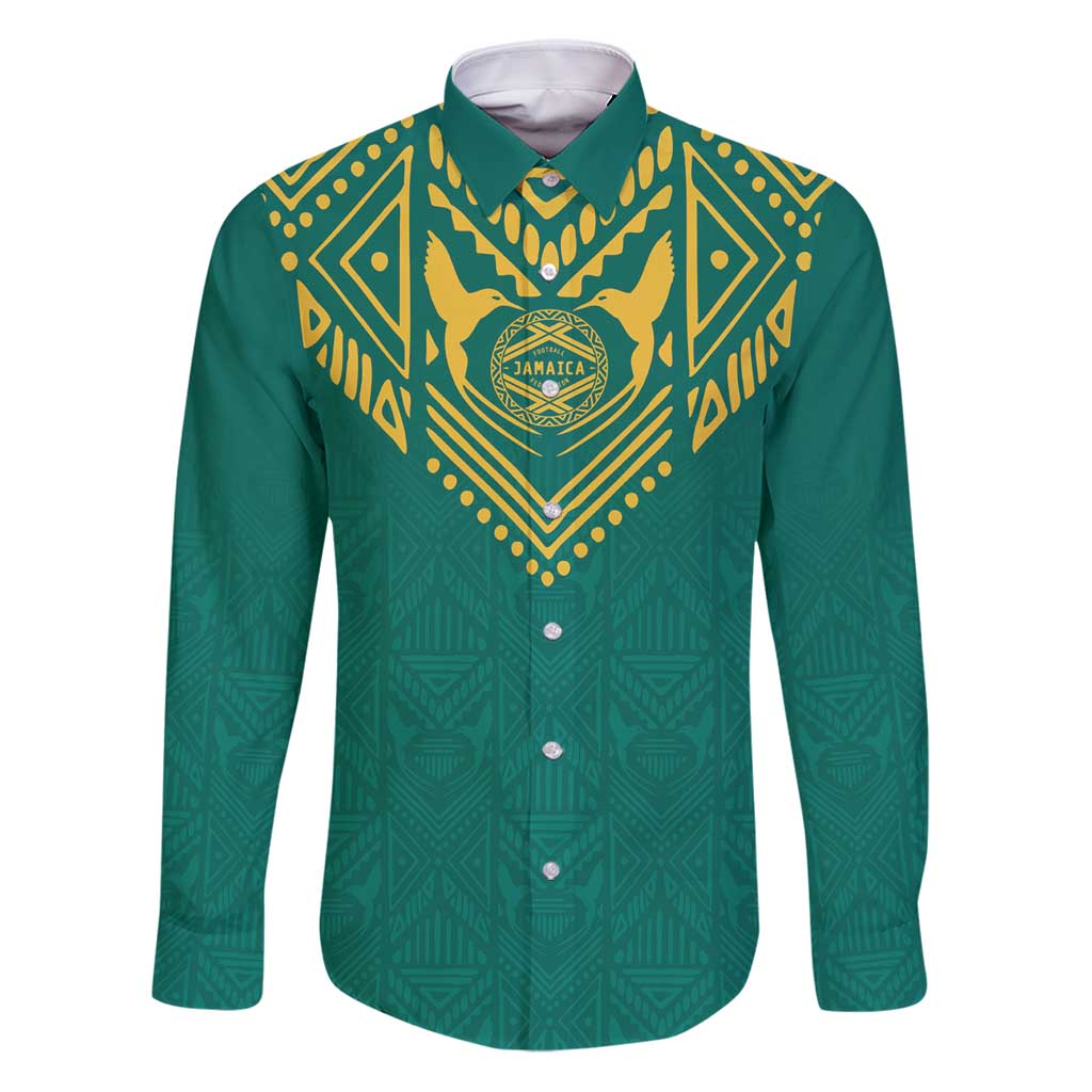 Jamaica Tribal Custom Football Family Matching Puletasi and Hawaiian Shirt Green Style - Wonder Print Shop