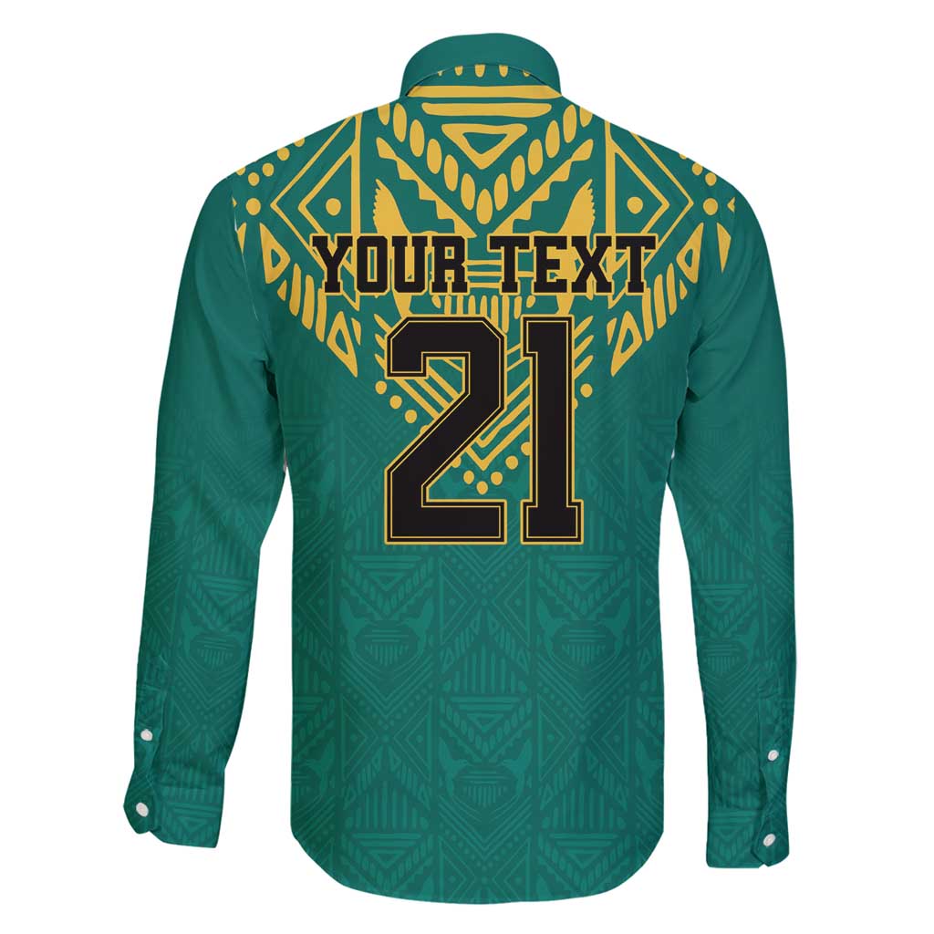 Jamaica Tribal Custom Football Family Matching Puletasi and Hawaiian Shirt Green Style - Wonder Print Shop