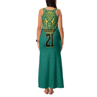 Jamaica Tribal Custom Football Family Matching Tank Maxi Dress and Hawaiian Shirt Green Style - Wonder Print Shop