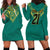 Jamaica Tribal Custom Football Hoodie Dress Green Style - Wonder Print Shop