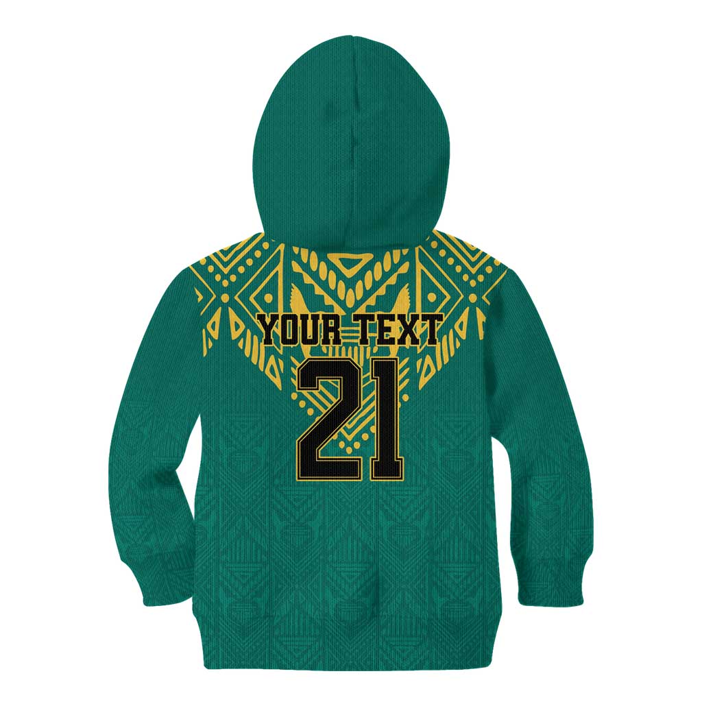 Jamaica Tribal Custom Football Kid Hoodie Green Style - Wonder Print Shop