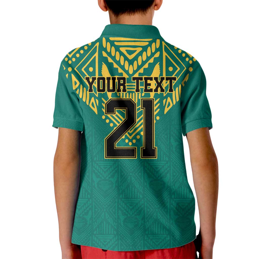Jamaica Tribal Custom Football Kid Polo Shirt Green Style - Wonder Print Shop