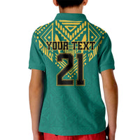 Jamaica Tribal Custom Football Kid Polo Shirt Green Style - Wonder Print Shop