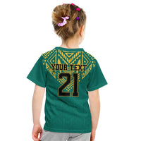 Jamaica Tribal Custom Football Kid T Shirt Green Style - Wonder Print Shop