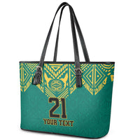 Jamaica Tribal Custom Football Leather Tote Bag Green Style - Wonder Print Shop
