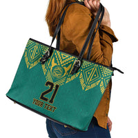 Jamaica Tribal Custom Football Leather Tote Bag Green Style - Wonder Print Shop