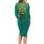 Jamaica Tribal Custom Football Long Sleeve Bodycon Dress Green Style - Wonder Print Shop